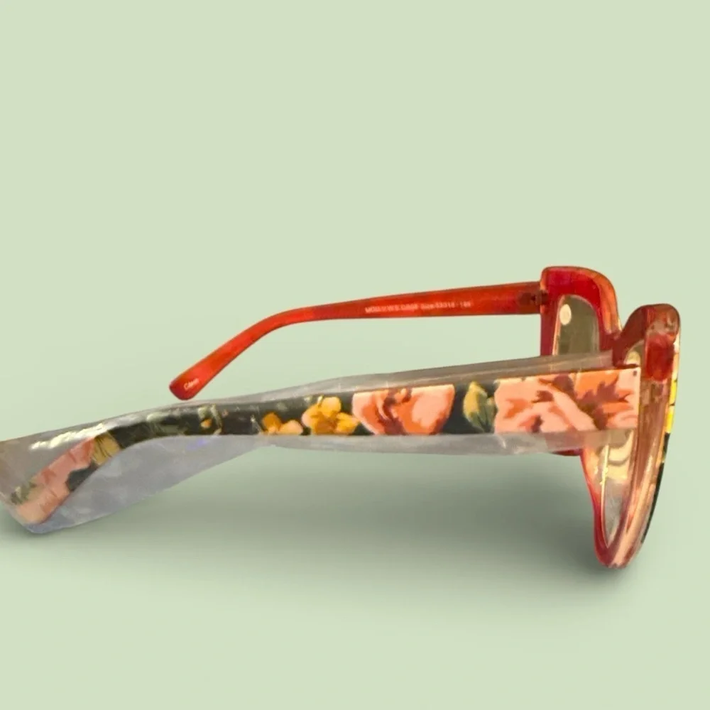 2 Left⚠️New Floral Cat-Eye Reading Glasses with Red/Pink and Blue Accents +2.25